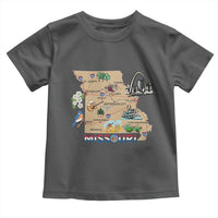 Missouri Map Landmarks Major Cities Roads Flag Toddler T Shirt