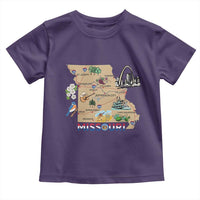 Missouri Map Landmarks Major Cities Roads Flag Toddler T Shirt