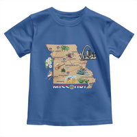 Missouri Map Landmarks Major Cities Roads Flag Toddler T Shirt