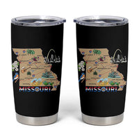 Missouri Map Landmarks Major Cities Roads Flag Tumbler Cup