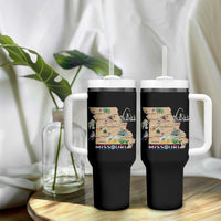 Missouri Map Landmarks Major Cities Roads Flag Tumbler With Handle