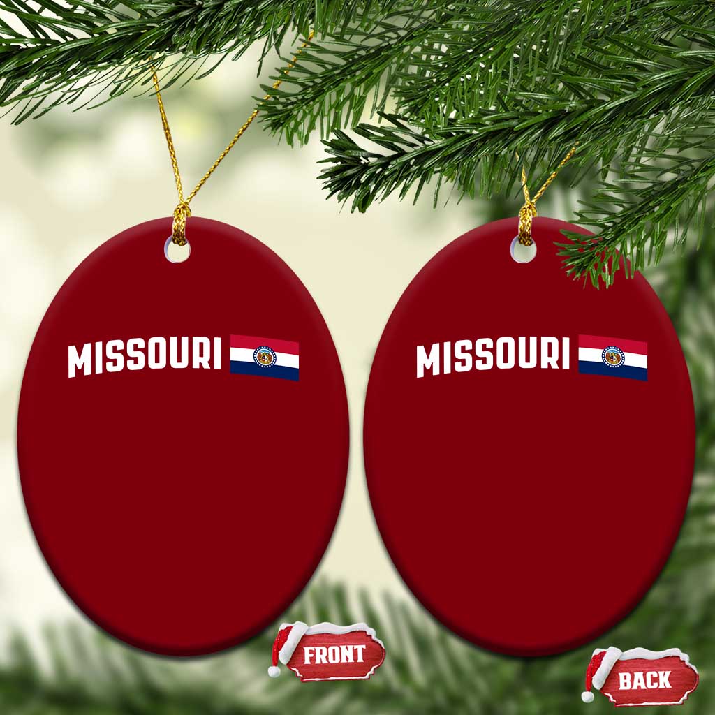 Missouri Missourian MO State Flag Ceramic Ornament