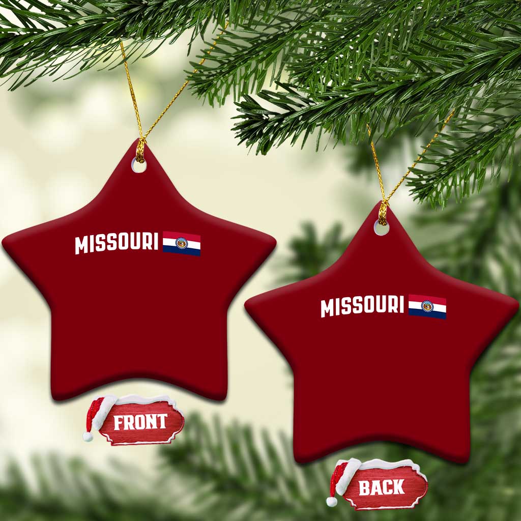 Missouri Missourian MO State Flag Ceramic Ornament