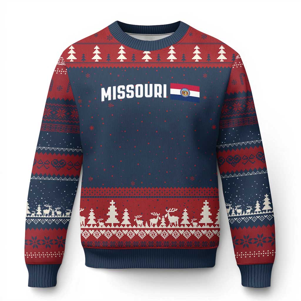 Missouri Missourian MO State Flag Ugly Christmas Sweater