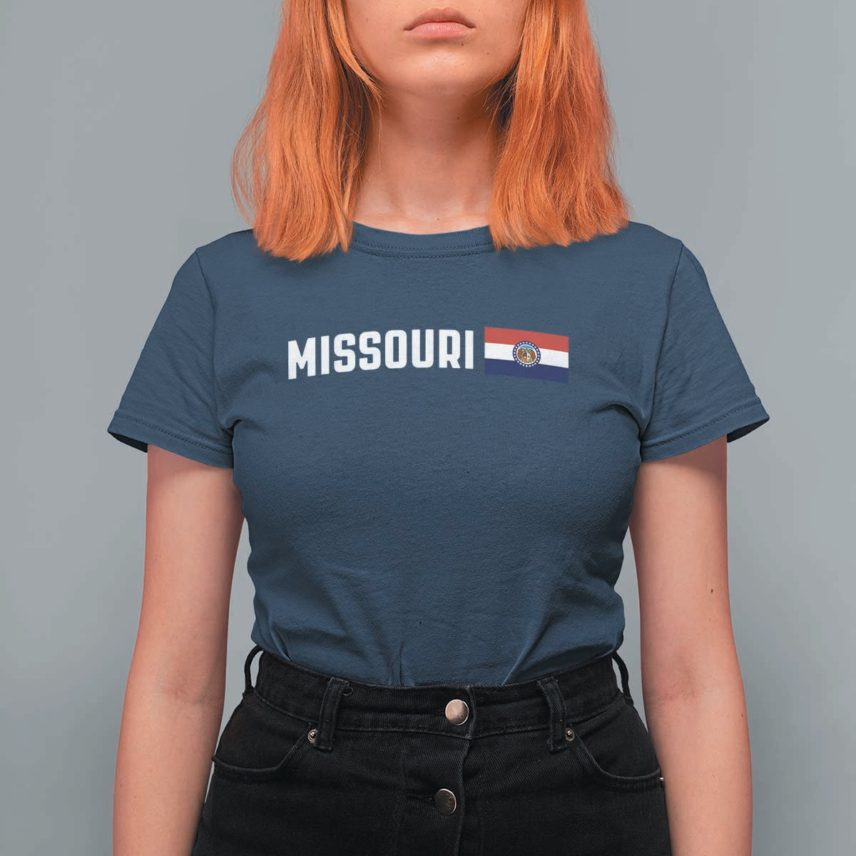 Missouri Missourian MO State Flag T Shirt For Women