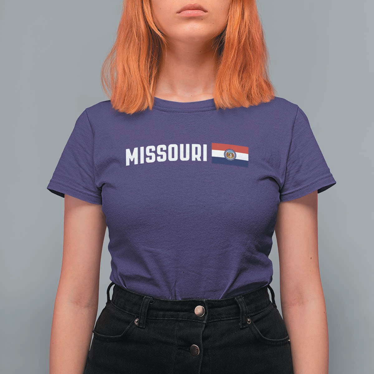 Missouri Missourian MO State Flag T Shirt For Women