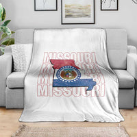 Missouri Flag Map State Distressed Throw Blanket