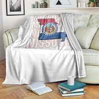 Missouri Flag Map State Distressed Throw Blanket
