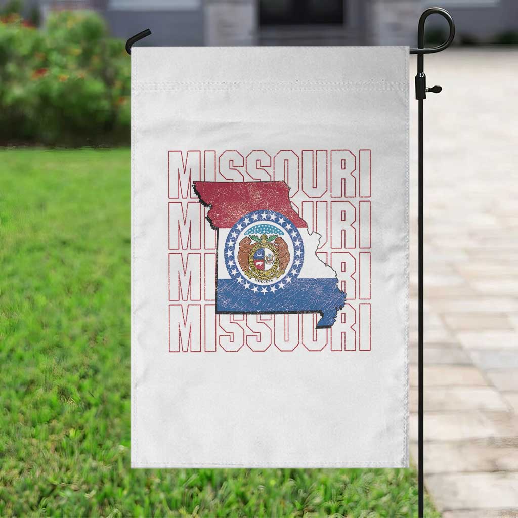 Missouri Flag Map State Distressed Garden Flag