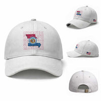 Missouri Flag Map State Distressed Baseball Cap