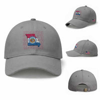 Missouri Flag Map State Distressed Baseball Cap