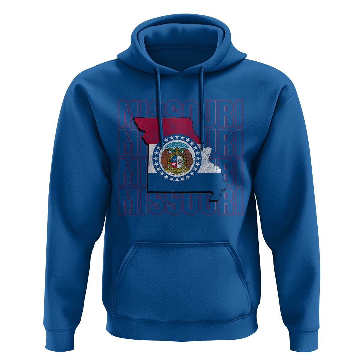 Missouri Flag Map State Distressed Hoodie