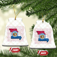 Missouri Flag Map State Distressed Ceramic Ornament