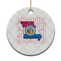 Missouri Flag Map State Distressed Ceramic Ornament