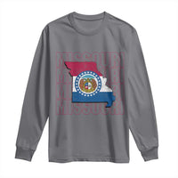 Missouri Flag Map State Distressed Long Sleeve Shirt