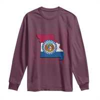 Missouri Flag Map State Distressed Long Sleeve Shirt