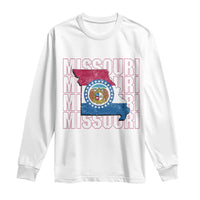 Missouri Flag Map State Distressed Long Sleeve Shirt