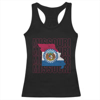 Missouri Flag Map State Distressed Racerback Tank Top