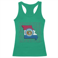 Missouri Flag Map State Distressed Racerback Tank Top