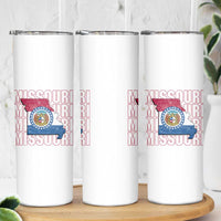 Missouri Flag Map State Distressed Skinny Tumbler