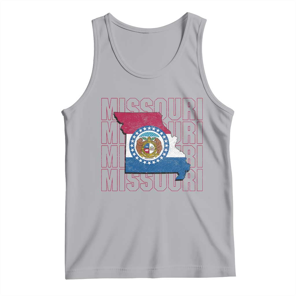 Missouri Flag Map State Distressed Tank Top