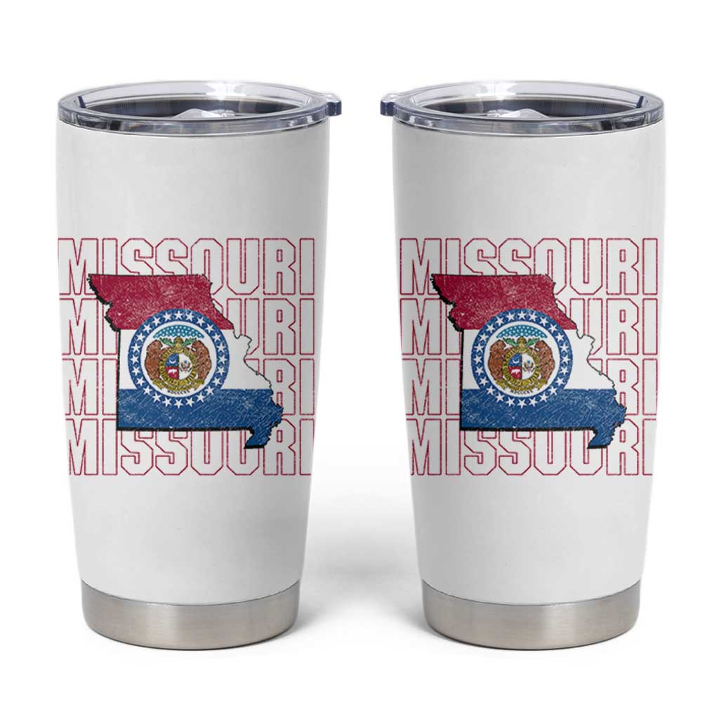 Missouri Flag Map State Distressed Tumbler Cup