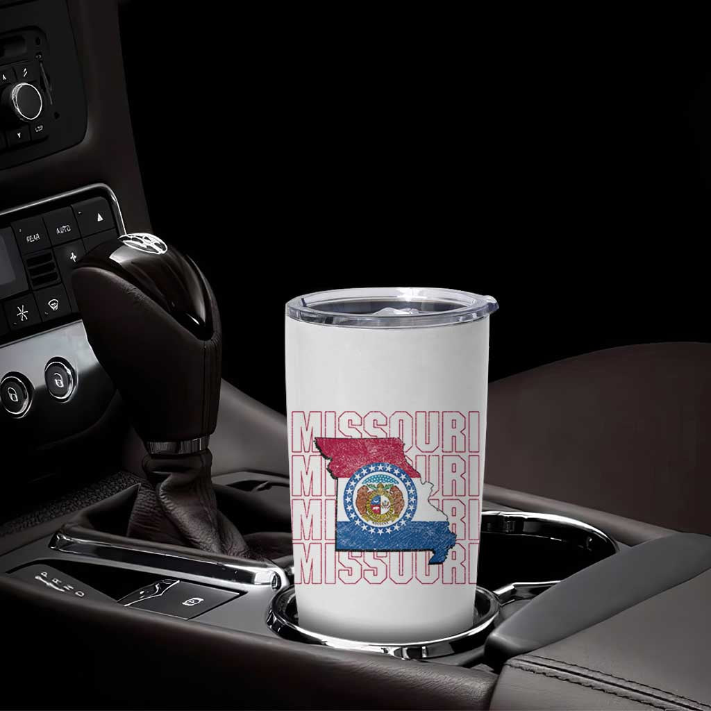 Missouri Flag Map State Distressed Tumbler Cup