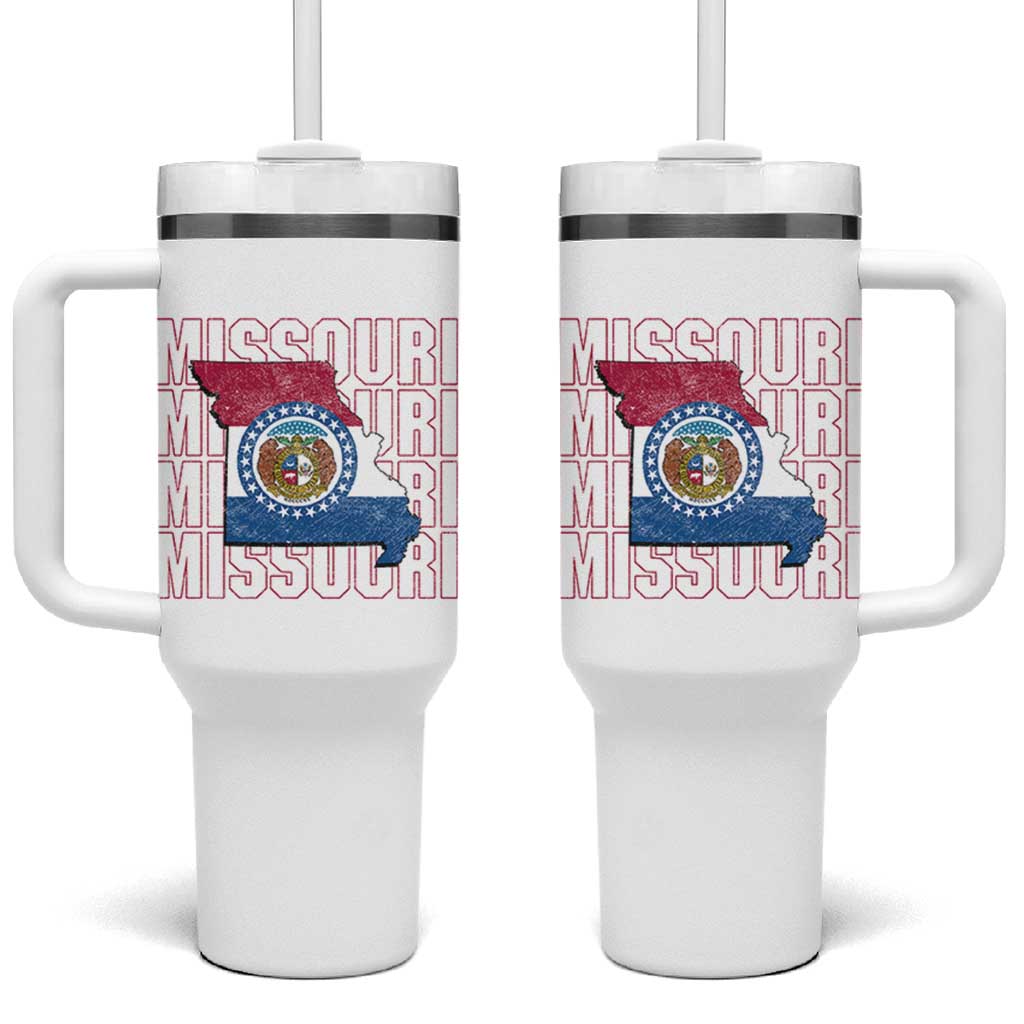 Missouri Flag Map State Distressed Tumbler With Handle