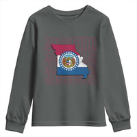 Missouri Flag Map State Distressed Youth Sweatshirt