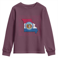 Missouri Flag Map State Distressed Youth Sweatshirt