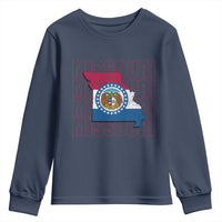 Missouri Flag Map State Distressed Youth Sweatshirt