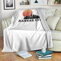 Kansas City Missouri Retro 80s Style Throw Blanket
