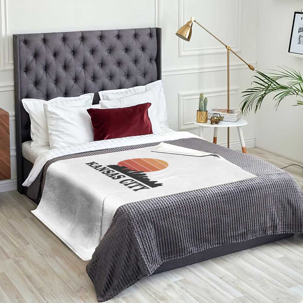 Kansas City Missouri Retro 80s Style Throw Blanket