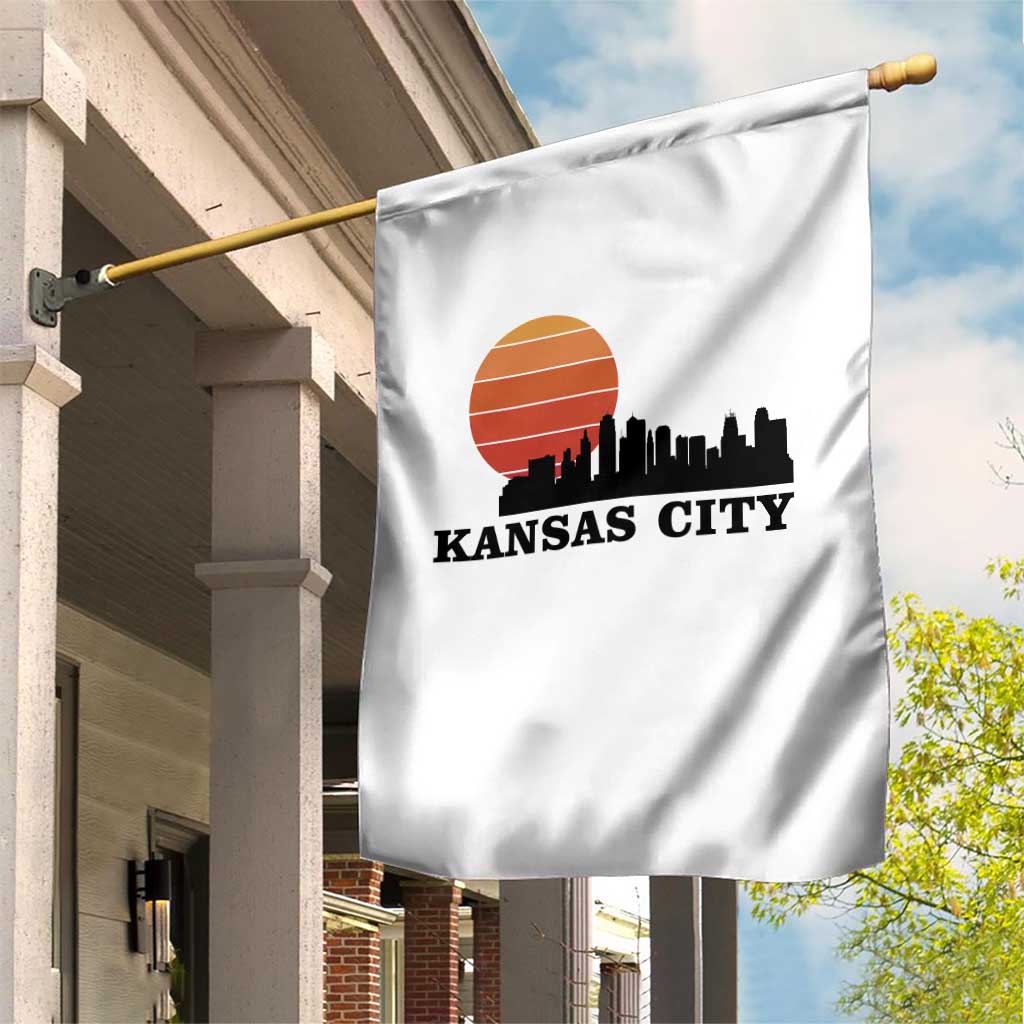Kansas City Missouri Retro 80s Style Garden Flag