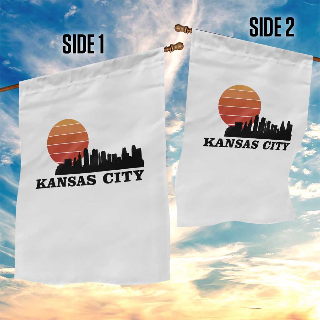 Kansas City Missouri Retro 80s Style Garden Flag