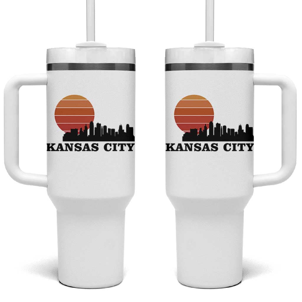 Kansas City Missouri Retro 80s Style Tumbler With Handle