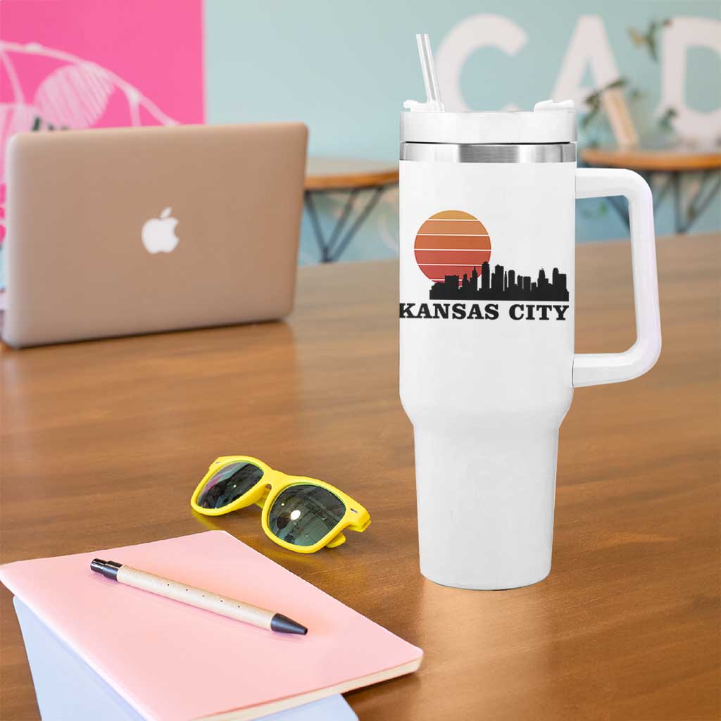 Kansas City Missouri Retro 80s Style Tumbler With Handle