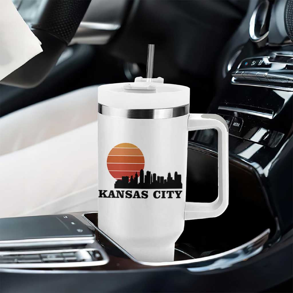 Kansas City Missouri Retro 80s Style Tumbler With Handle