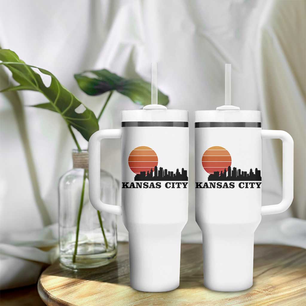 Kansas City Missouri Retro 80s Style Tumbler With Handle