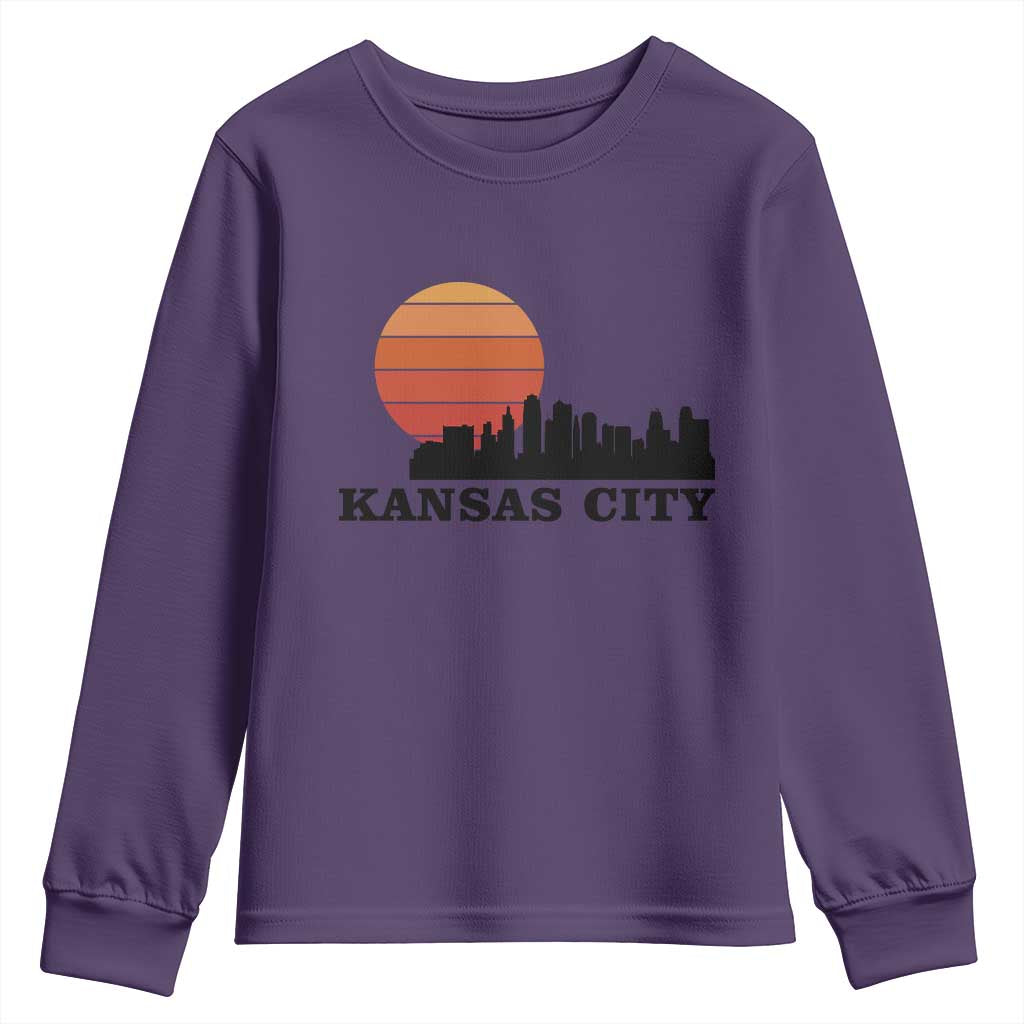 Kansas City Missouri Retro 80s Style Youth Sweatshirt