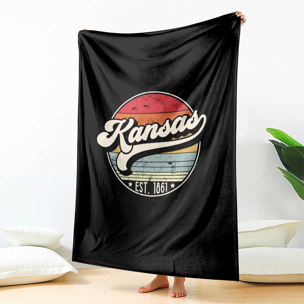 Kansas City Missouri Retro 80s Established 1861 Throw Blanket