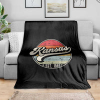 Kansas City Missouri Retro 80s Established 1861 Throw Blanket