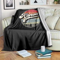 Kansas City Missouri Retro 80s Established 1861 Throw Blanket