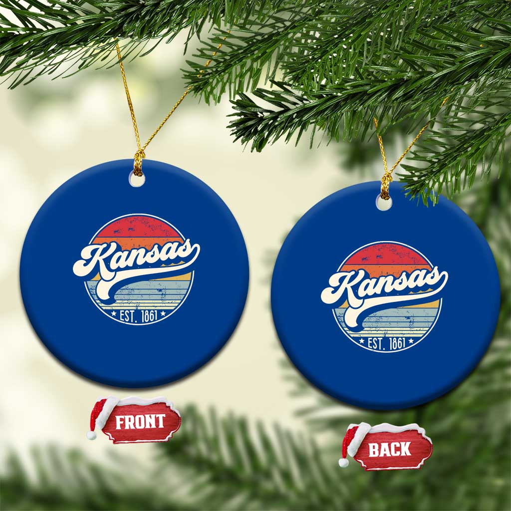 Kansas City Missouri Retro 80s Established 1861 Ceramic Ornament