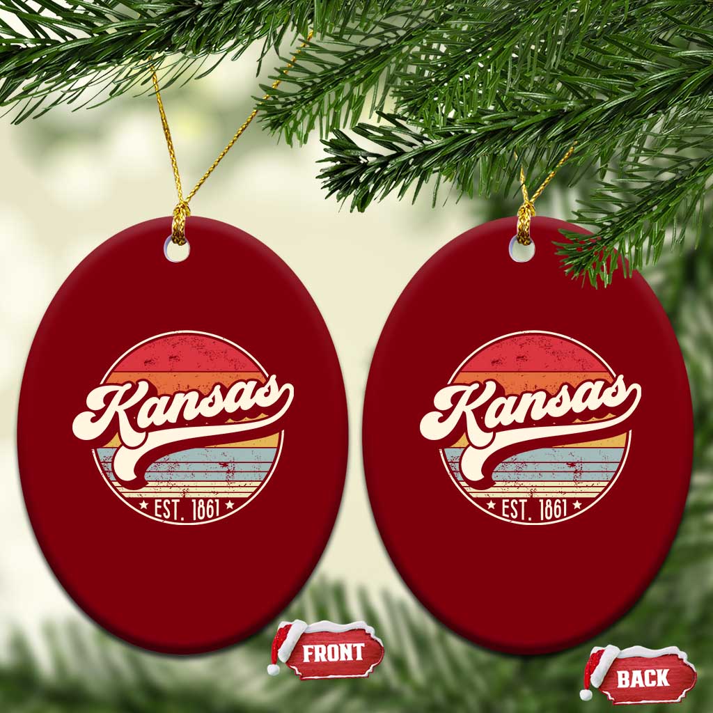 Kansas City Missouri Retro 80s Established 1861 Ceramic Ornament