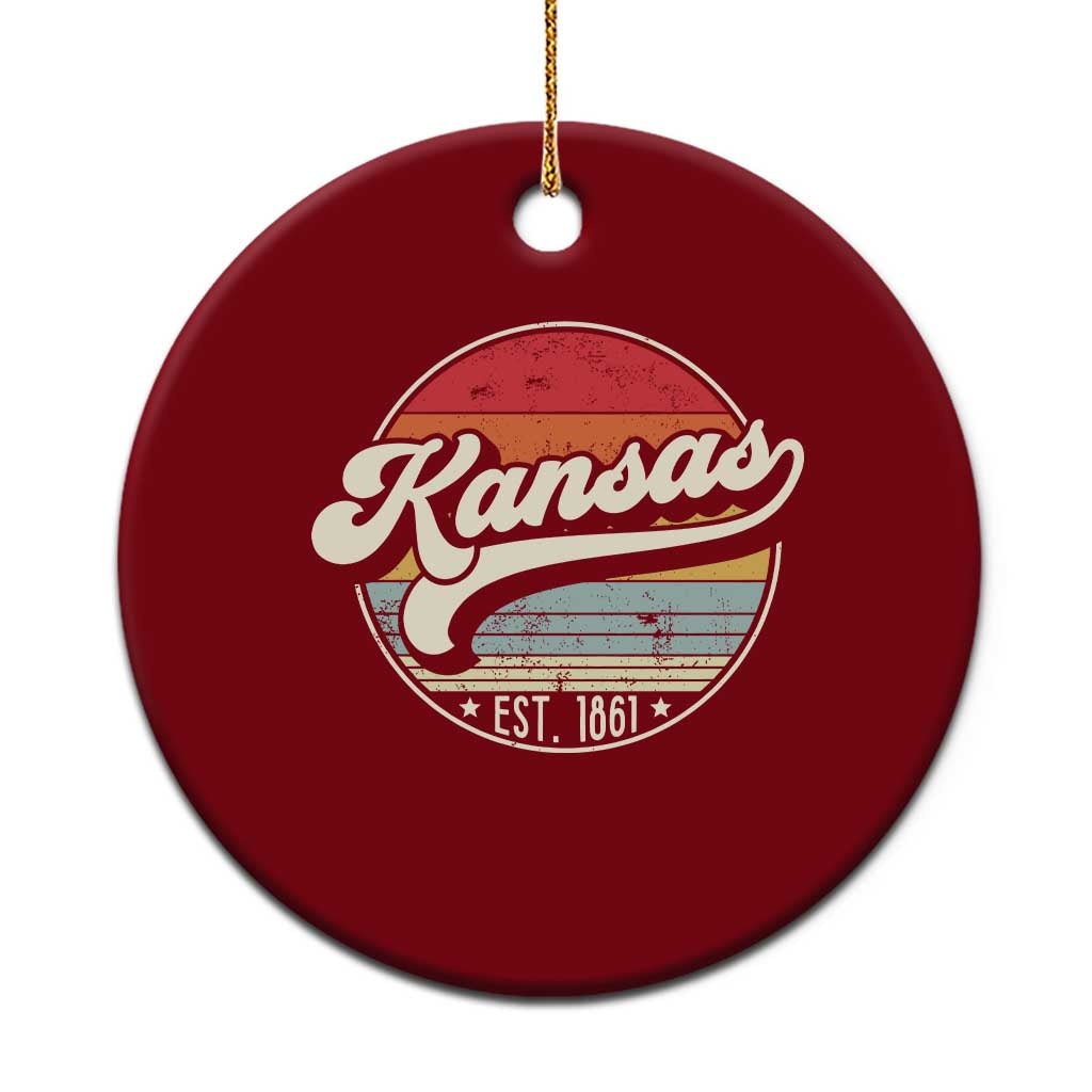 Kansas City Missouri Retro 80s Established 1861 Ceramic Ornament