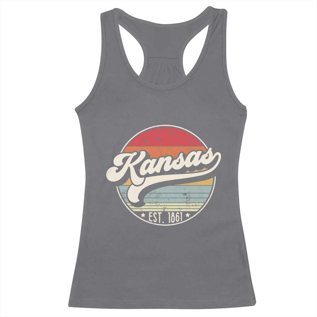 Kansas City Missouri Retro 80s Established 1861 Racerback Tank Top