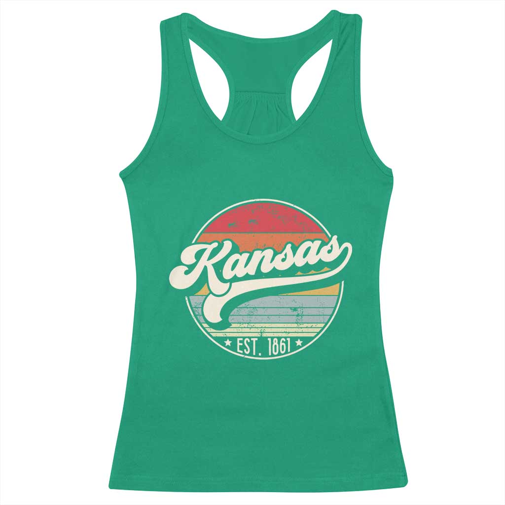 Kansas City Missouri Retro 80s Established 1861 Racerback Tank Top