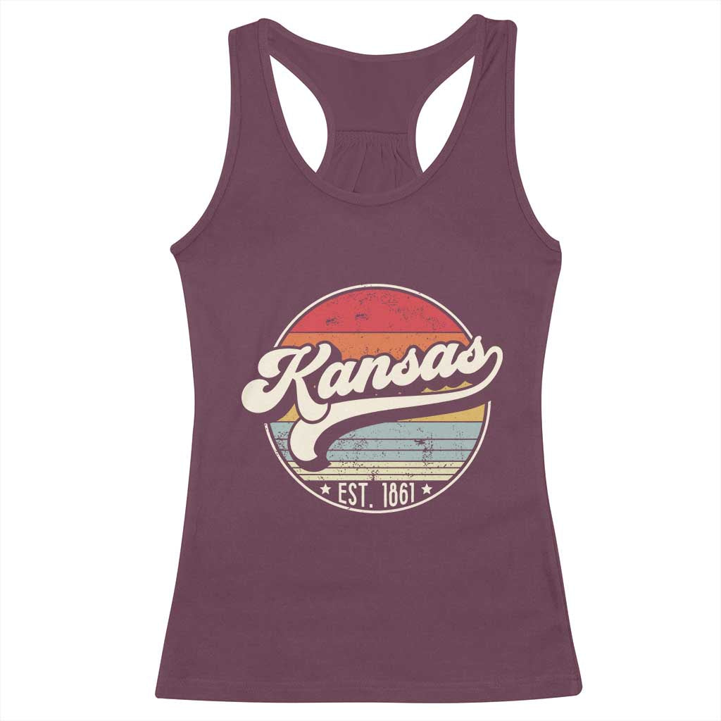 Kansas City Missouri Retro 80s Established 1861 Racerback Tank Top
