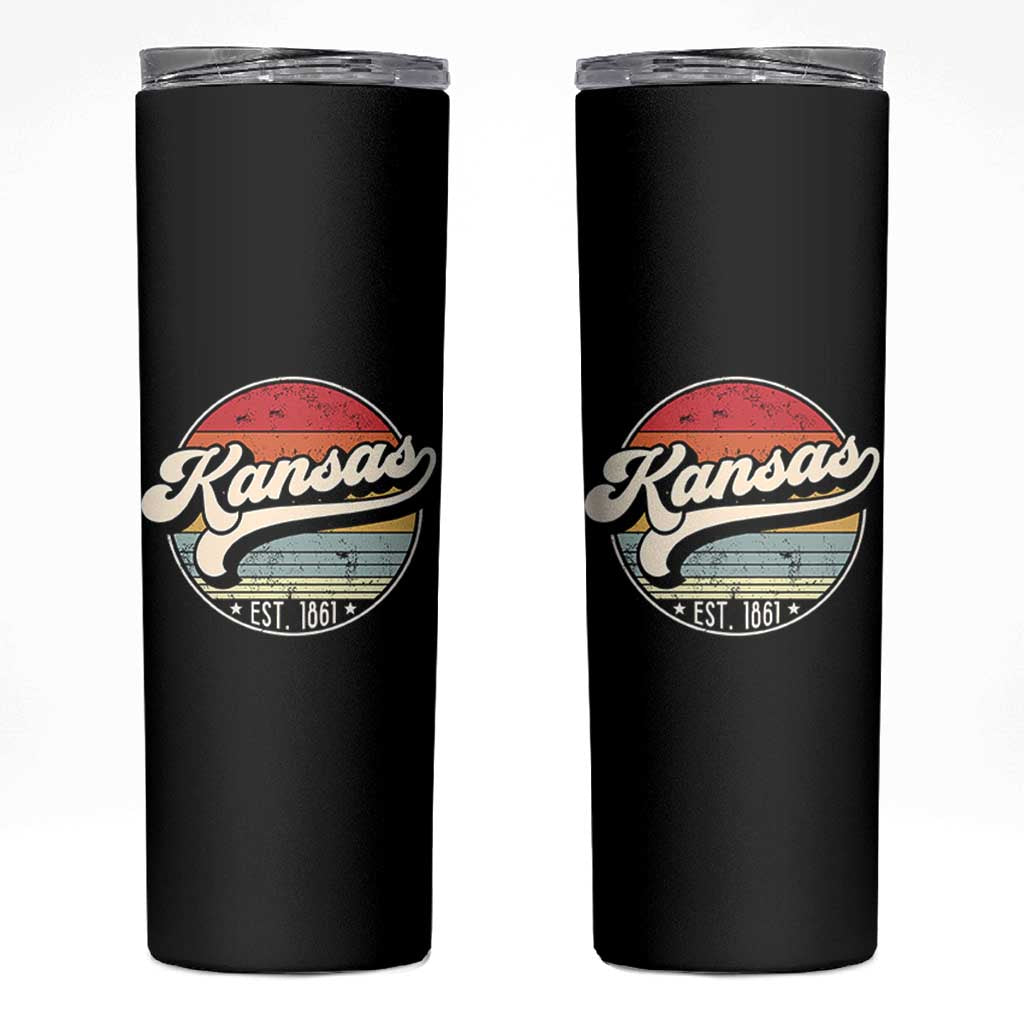 Kansas City Missouri Retro 80s Established 1861 Skinny Tumbler